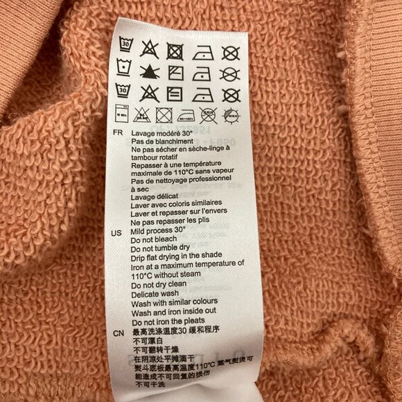 Sandro Blason Sweatshirt Size 2 or US 6 Apricot Crewneck Cotton Raglan Sleeve - Picture 9 of 10